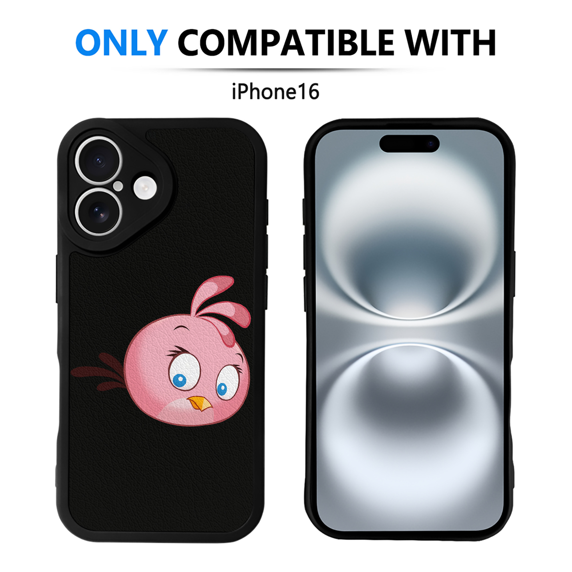 （画像用） Angry Birds アングリーバード 【iPhone 16シリーズ対応】シリコンスマホケース（レザー調） 材質：シリコン